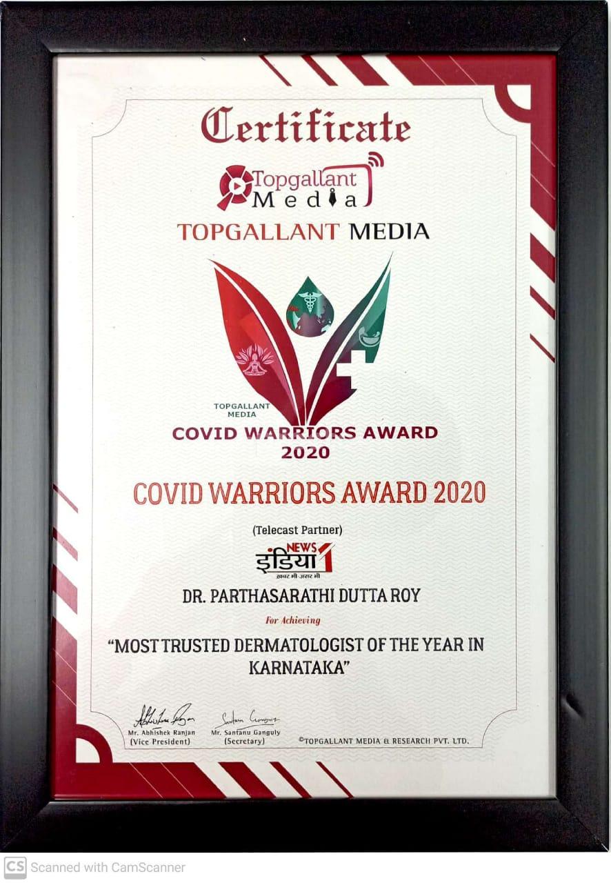 Awards & Certificates at Dr. Parthasarathi's Hair and Skin Hospitals Indiranagar Bangalore