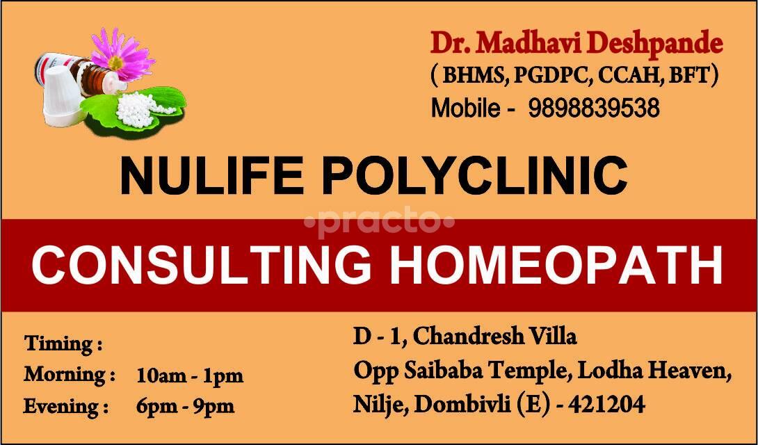 Nulife polyclinic Homeopathy Nilje Thane