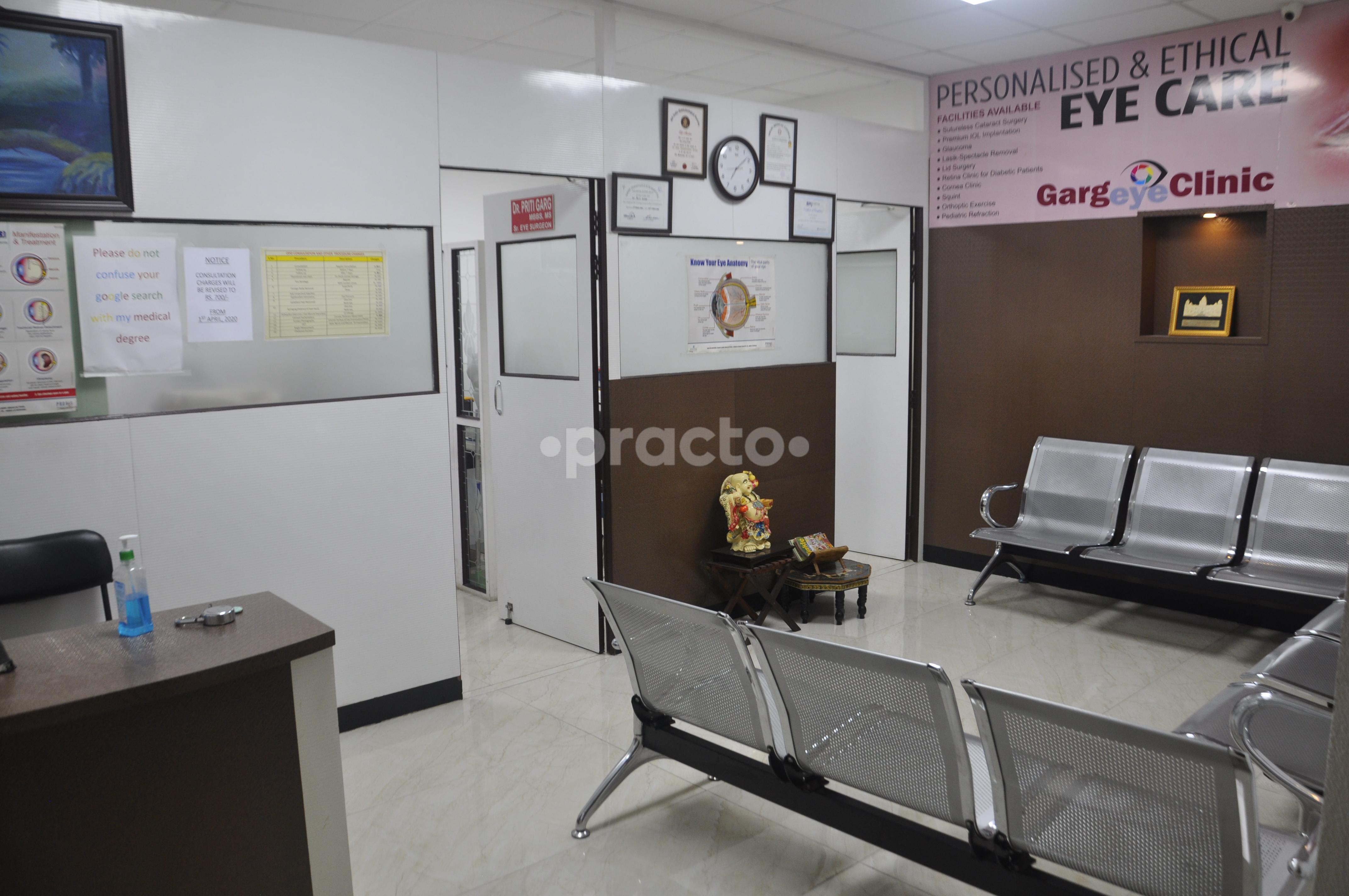 Reception Area at Garg Eye Clinic Madhu Vihar Delhi