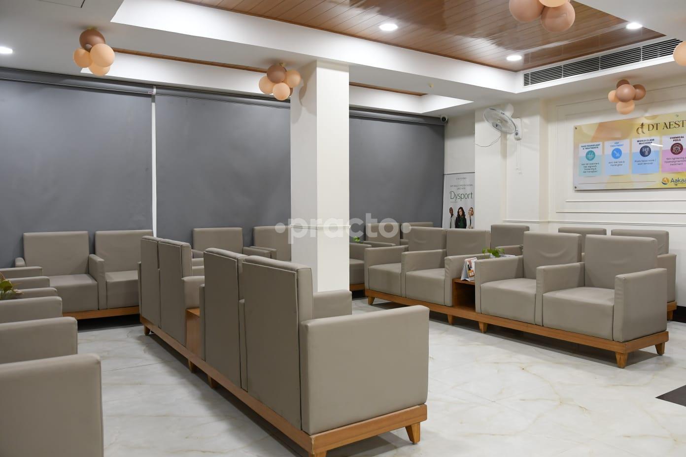 Waiting area at DT Aesthetics Sector 12 Noida